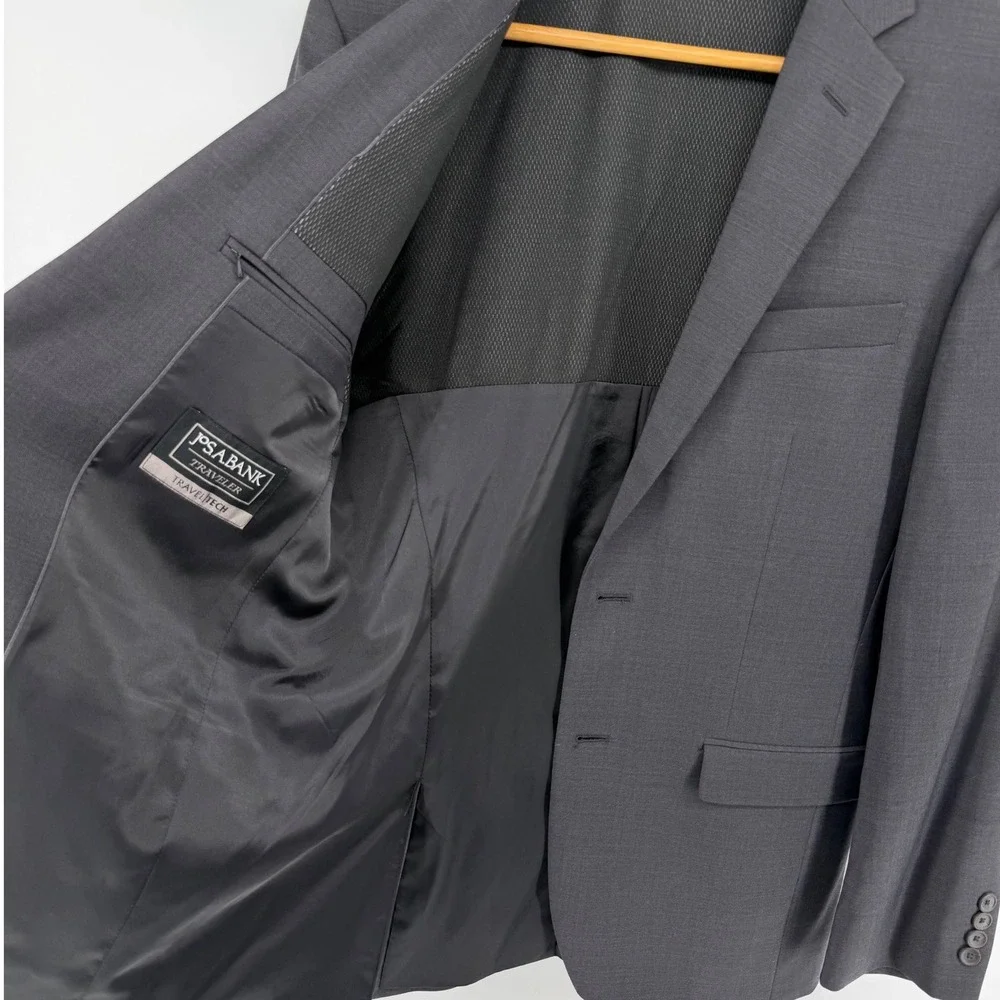 Jos. A. Bank Traveler Travel Tech Slim Fit Blazer 38R Charcoal Gray Wool Blend